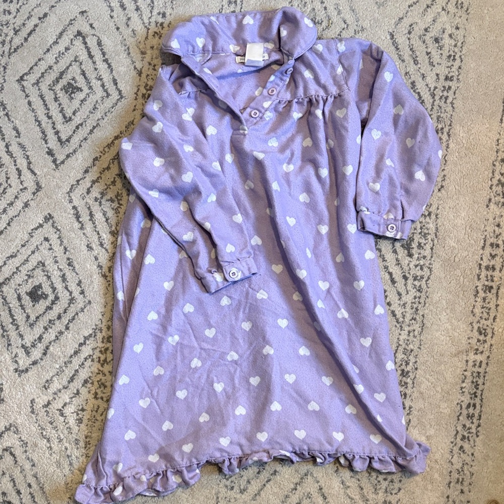 Pottery Barn Cozy Purple Heart Kids Pajamas